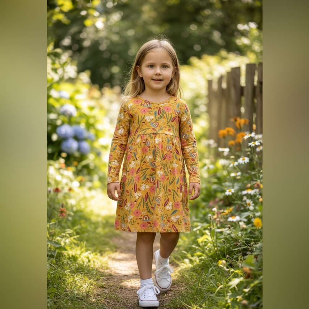 Wonder Nation Yellow Long Sleeve Sundress